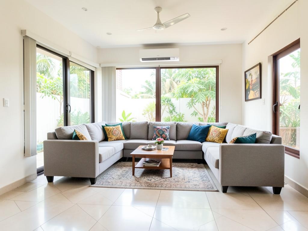 Bright living room in a finished A1 Home