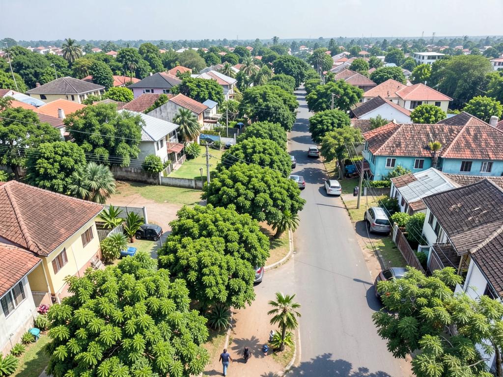 Aerial view of a quiet residential estate