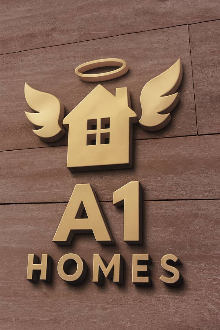 A1 Homes logo — a house with wings and a halo